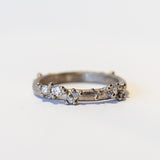 Half Round Band with Diamonds and Granules