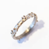 Half Round Band with Diamonds and Granules