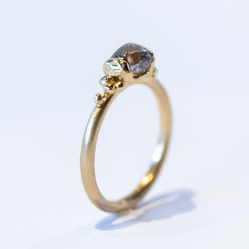 Raw Diamond Ring with Granules