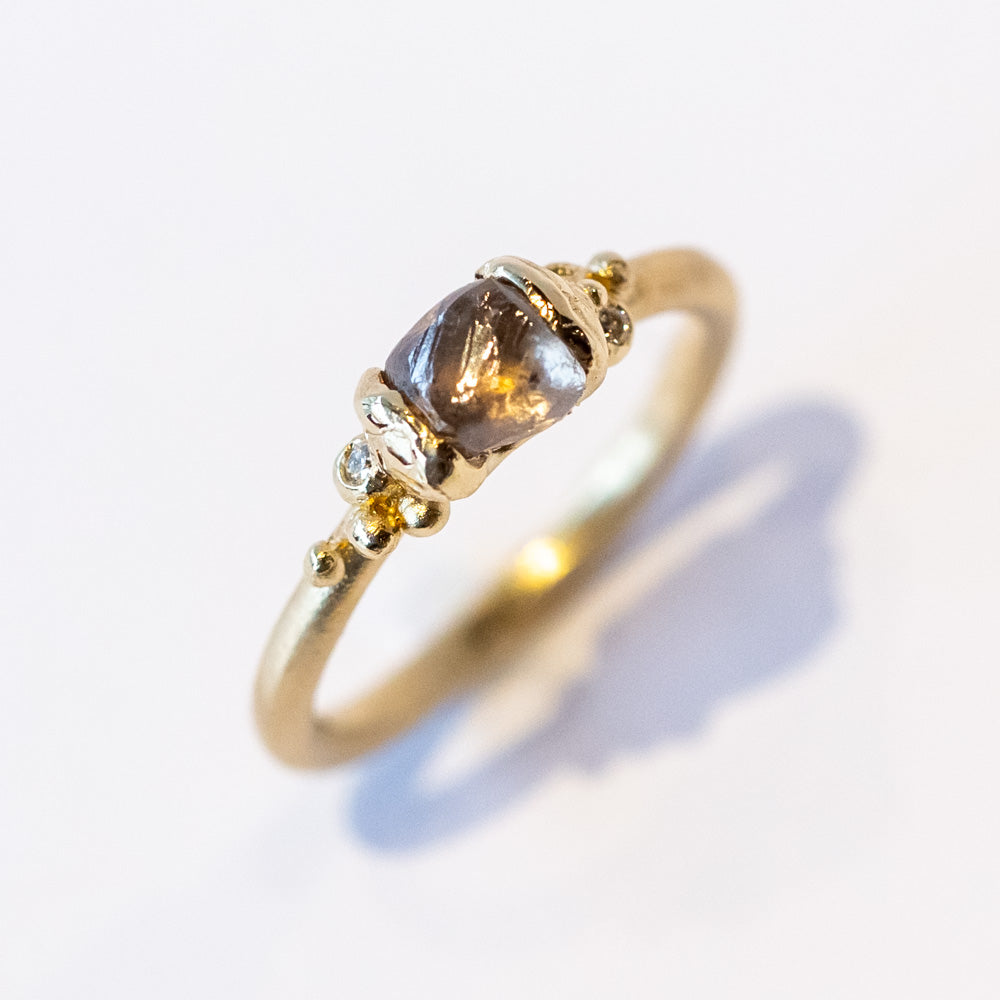 Raw Diamond Ring with Granules