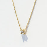Solitaire Antique White Diamond Pendant Necklace