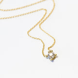 Solitaire Antique White Diamond Pendant Necklace