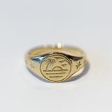 Sunset Pinkie Signet Ring