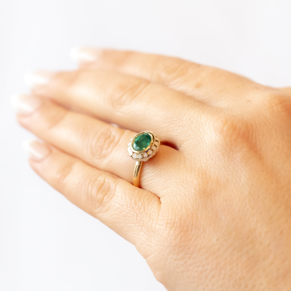 Emerald Tulip Ring