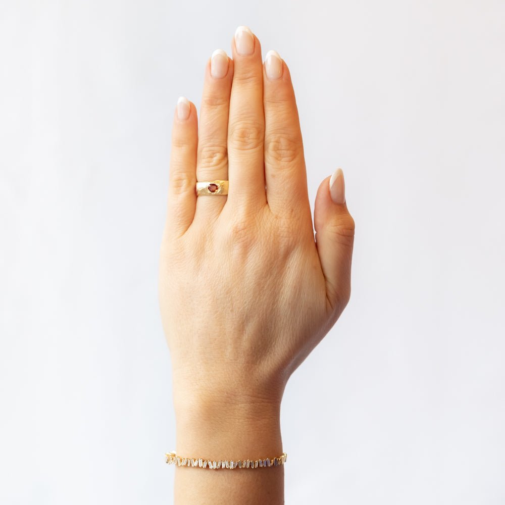 Five Stone Rainbow Sapphire Band