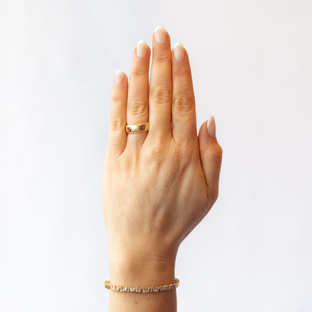 Five Stone Rainbow Sapphire Band
