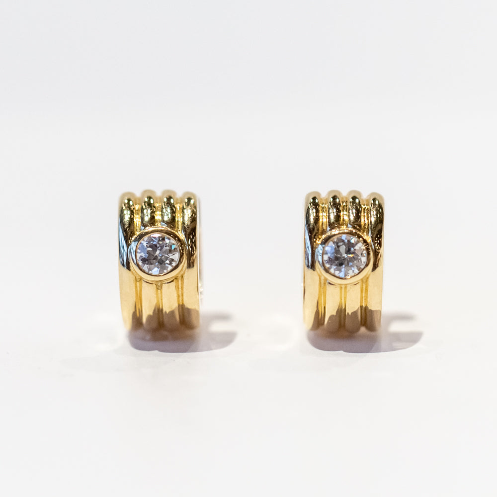 Single Stone | Eleni Diamond Huggie Earrings