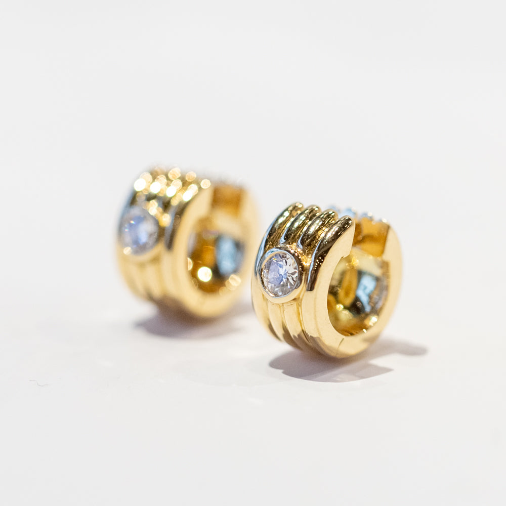 Single Stone | Eleni Diamond Huggie Earrings