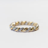 Large Lara Twisted Two Tone Band with Diamonds