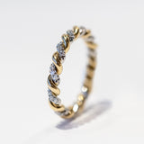 Large Lara Twisted Two Tone Band with Diamonds