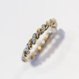 Large Lara Twisted Two Tone Band with Diamonds