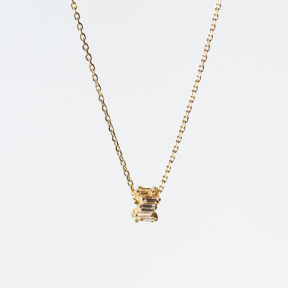 Infinite Baguette Diamond Mini Rondelle Pendant Necklace