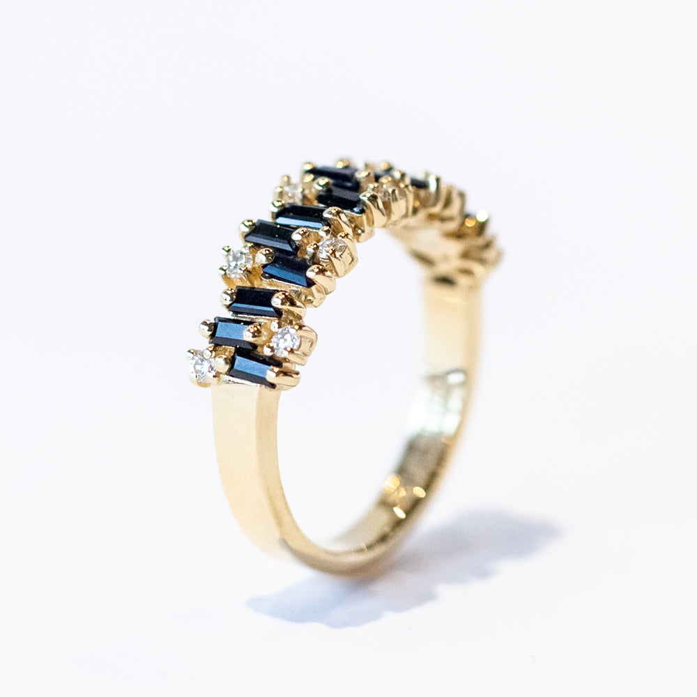 Suzanne Kalan | 18k Shimmer Audrey Black Sapphire Half Eternity Band