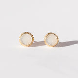 White Brazilian Drusy Stud Earrings