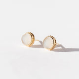 White Brazilian Drusy Stud Earrings