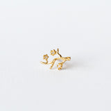 Victoria Cunningham | Branch Stud Earring with Three Diamonds (Single)