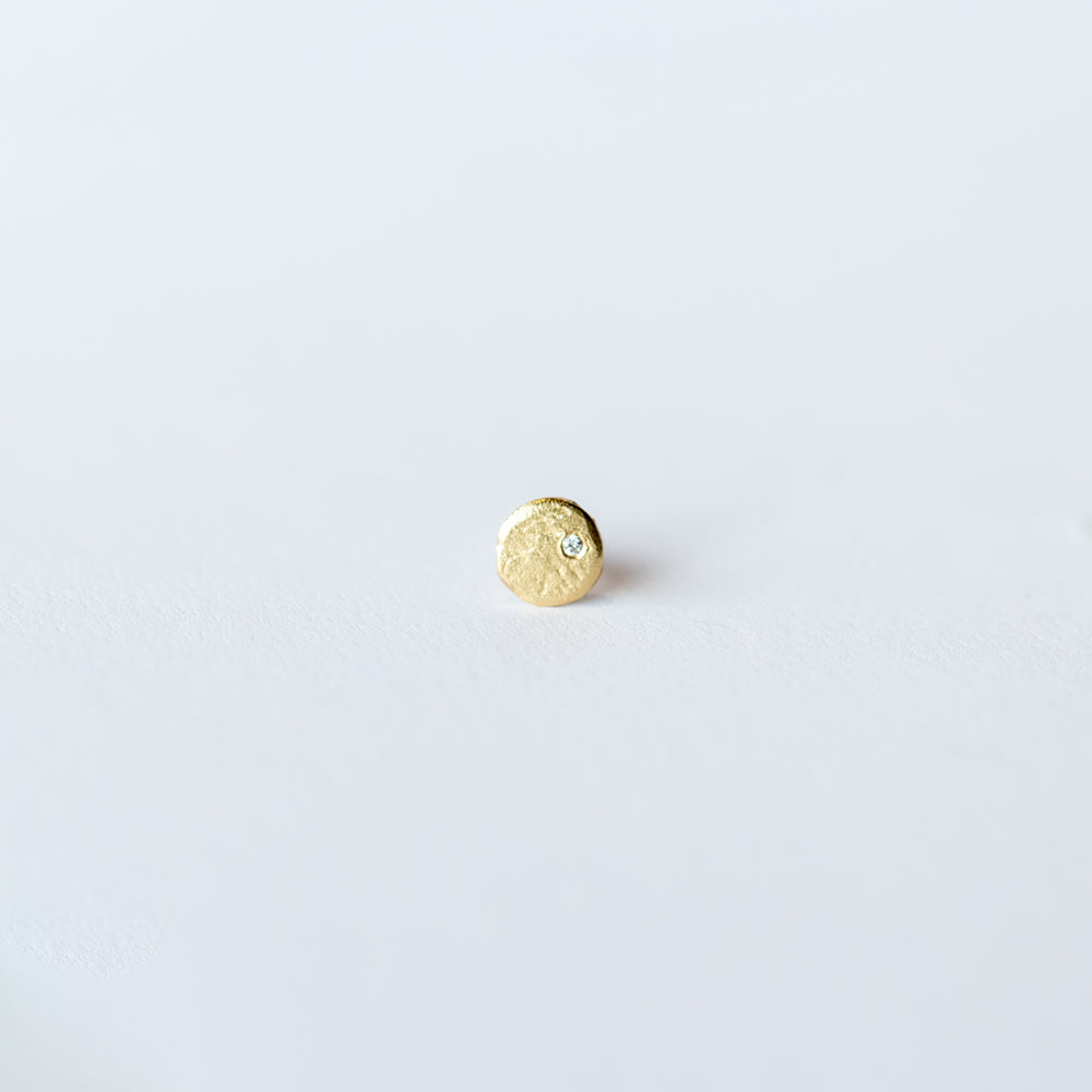 Victoria Cunningham | Disc Stud Earring with Diamond (Single)