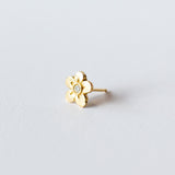 Victoria Cunningham | Hammered Diamond Flower Stud Earrings (Single)