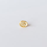 Victoria Cunningham | Medium Flake Stud Earring with Diamonds (Single)