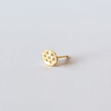 Victoria Cunningham | Medium Flake Stud Earring with Diamonds (Single)