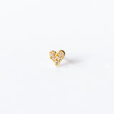 Victoria Cunningham | Pave Diamond Heart Stud Earring (Single)