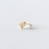 Victoria Cunningham | Pave Diamond Heart Stud Earring (Single)