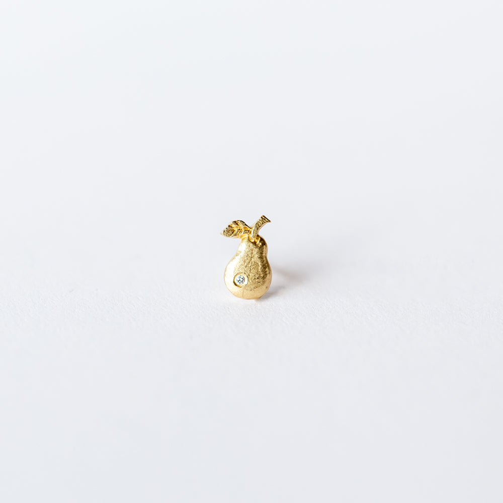 Victoria Cunningham | Pear Stud Earring with Diamond (Single)