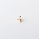 Victoria Cunningham | Small Pave Diamond Bar Stud Earring (Single)