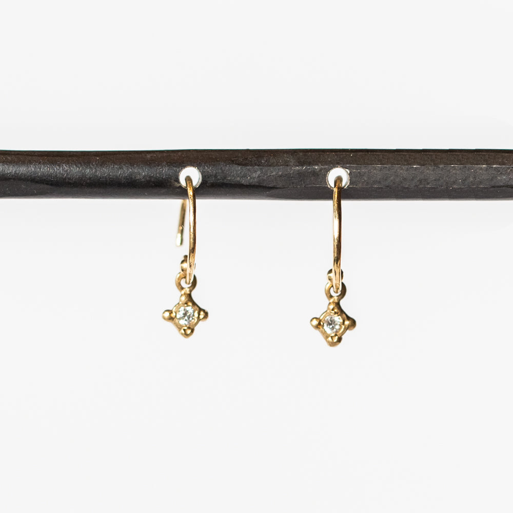 Victoria Cunningham | Tiny Bezel Drop Earrings