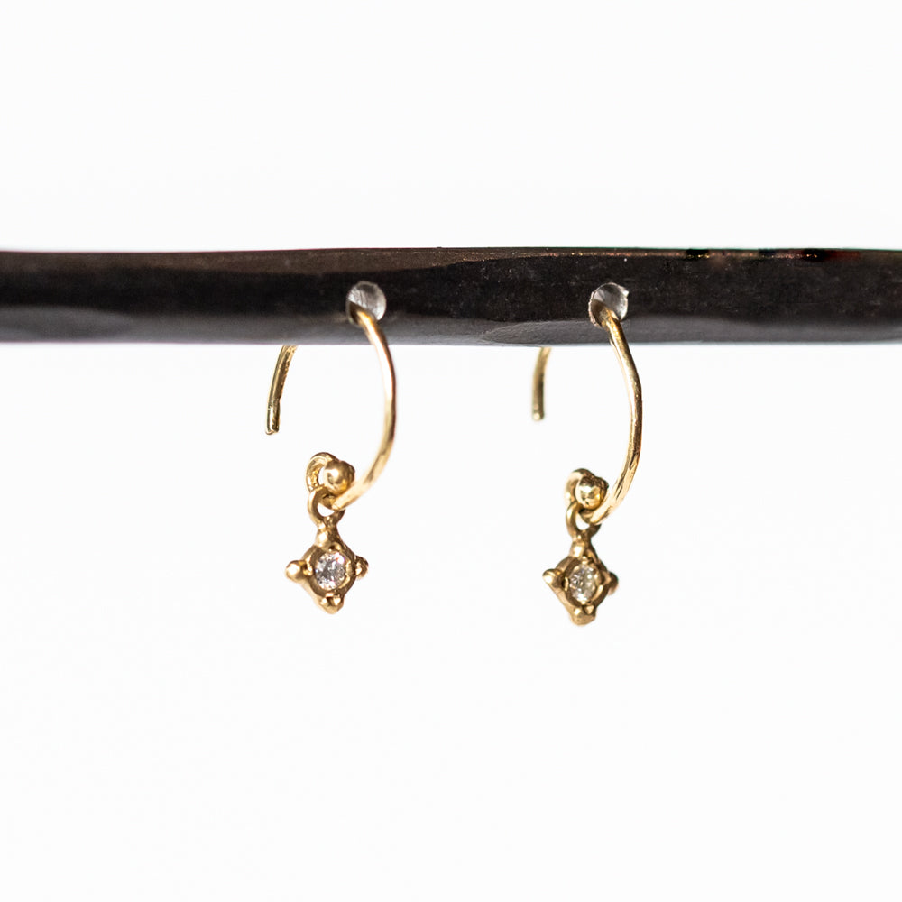 Victoria Cunningham | Tiny Bezel Drop Earrings