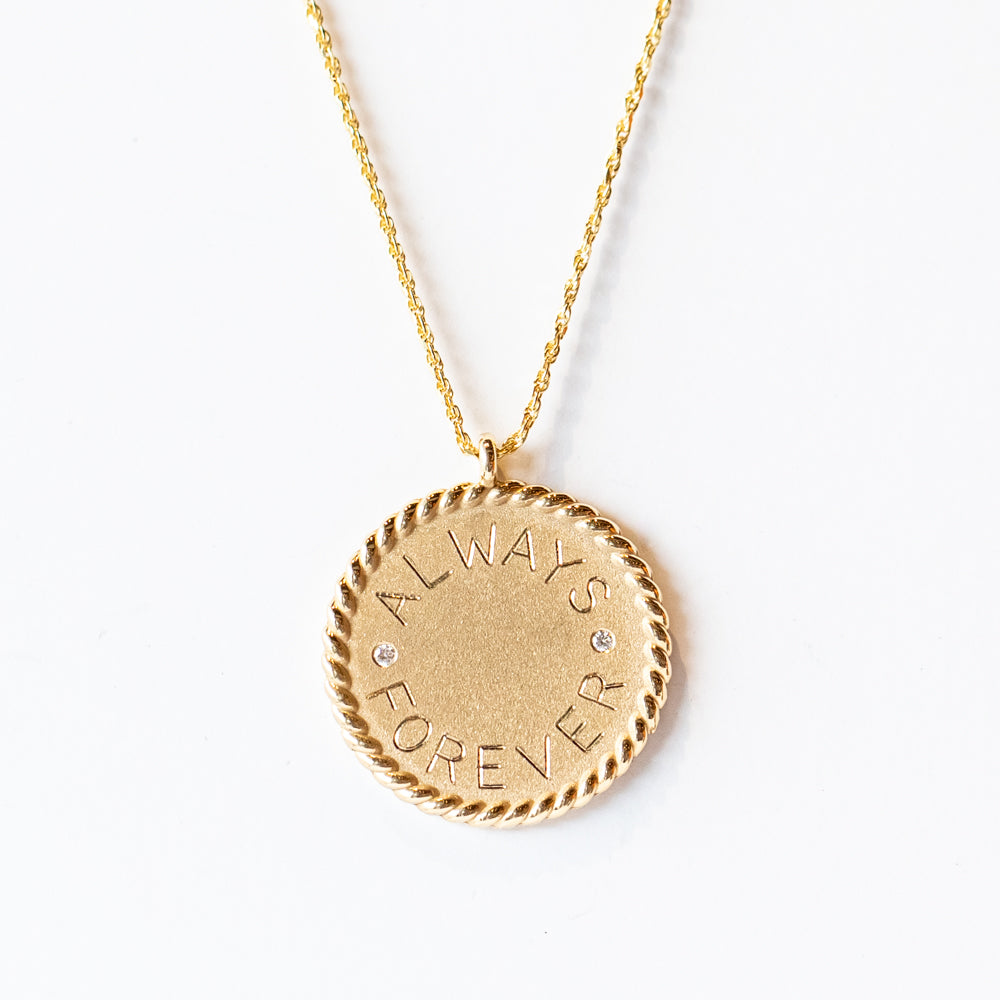 "Always / Forever" Imperial Disc Necklace