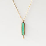 Gem Silica Necklace with One Diamond Drop