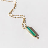Gem Silica Necklace with One Diamond Drop