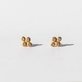 Raised Disk 4-Diamond Stud Earrings
