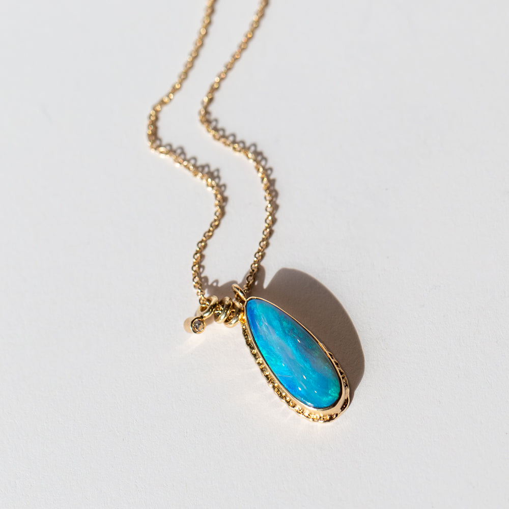 Teardrop Australian Opal Necklace
