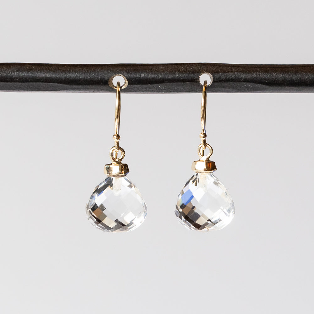 Small Rock Crystal Droplet Earrings