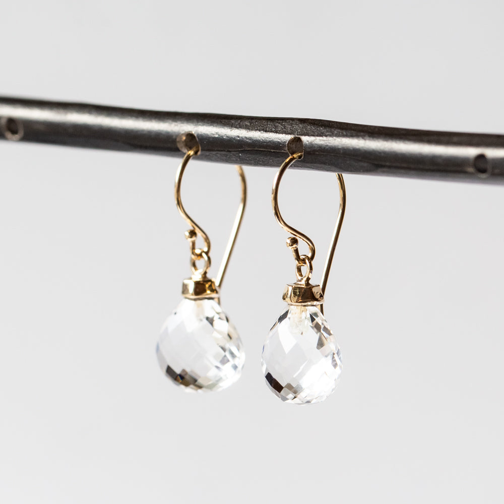 Small Rock Crystal Droplet Earrings