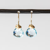 Faceted Sky Blue Topaz Drop Earrings