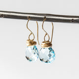 Faceted Sky Blue Topaz Drop Earrings