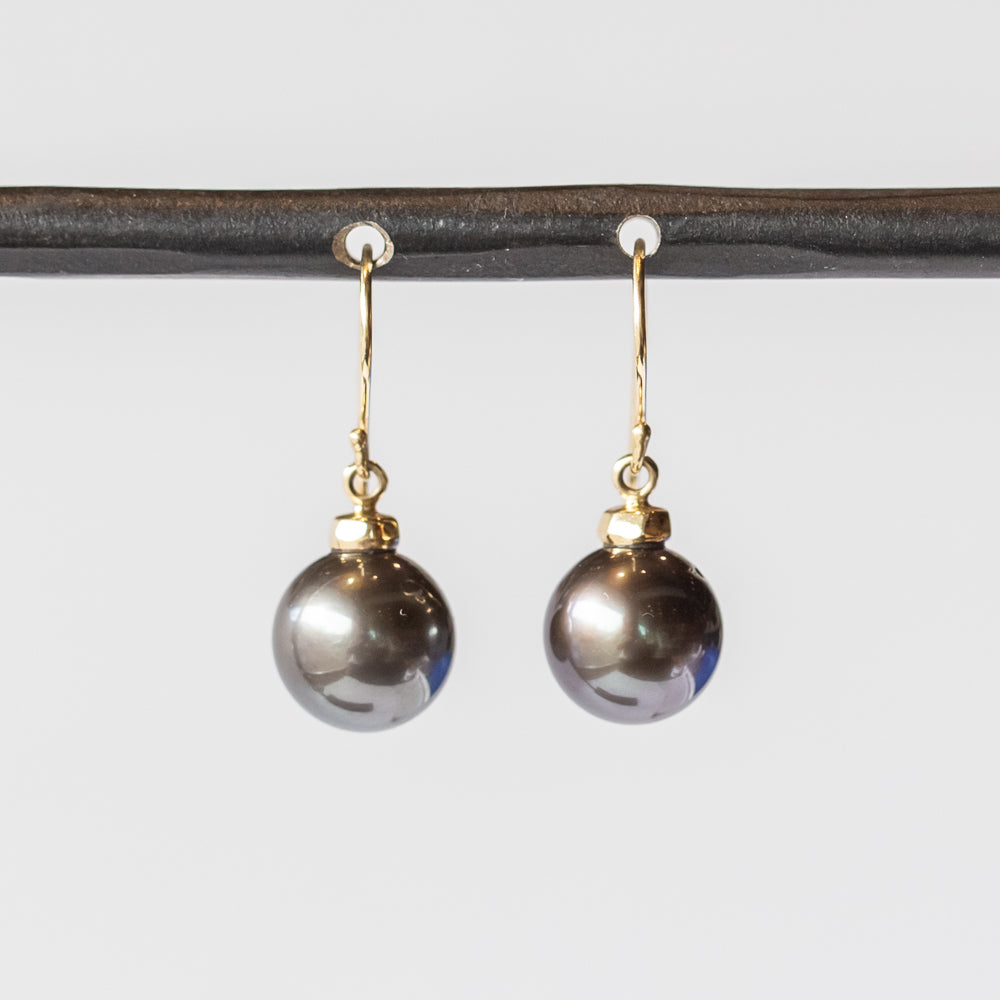 Round Tahitian Pearl Drop Earrings