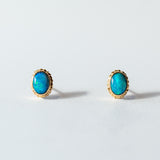 Oval Australian Opal Stud Earrings