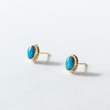 Oval Australian Opal Stud Earrings