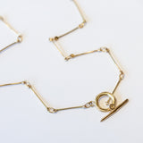 Gold Baton Chain Necklace