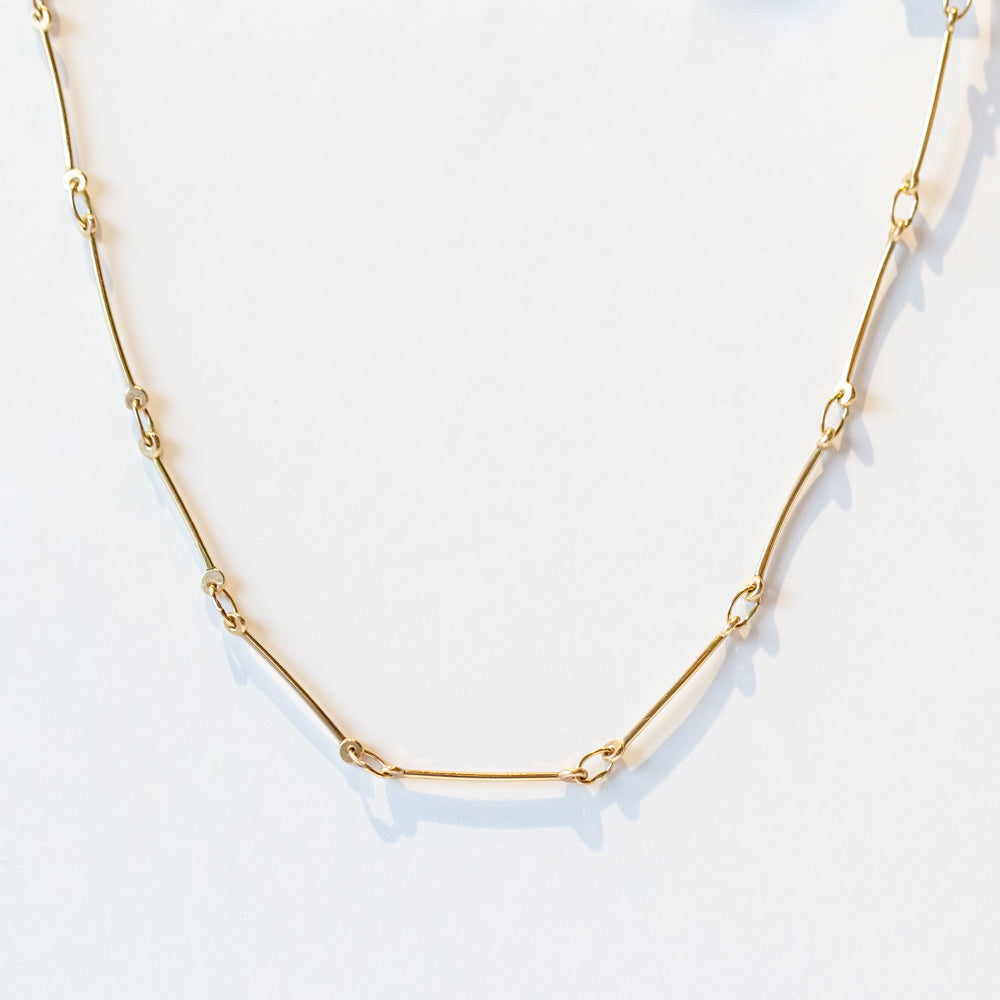 Gold Baton Chain Necklace