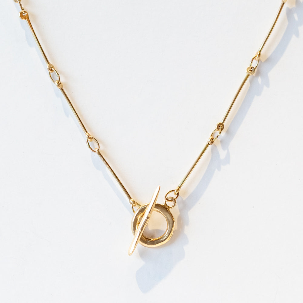 Gold Baton Chain Necklace