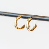 Gold Ripple Huggie Hoop Earrings