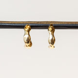 Gold Ripple Huggie Hoop Earrings
