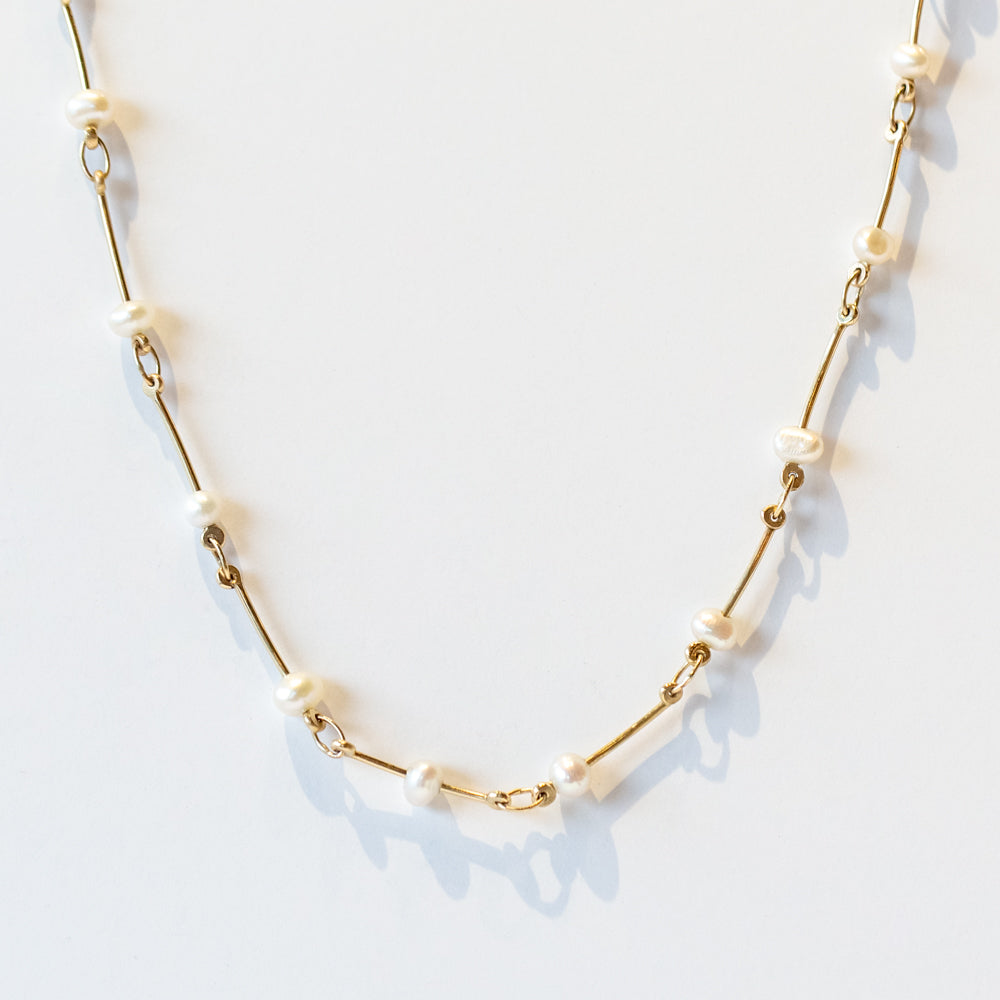 Pearl Baton Chain Necklace