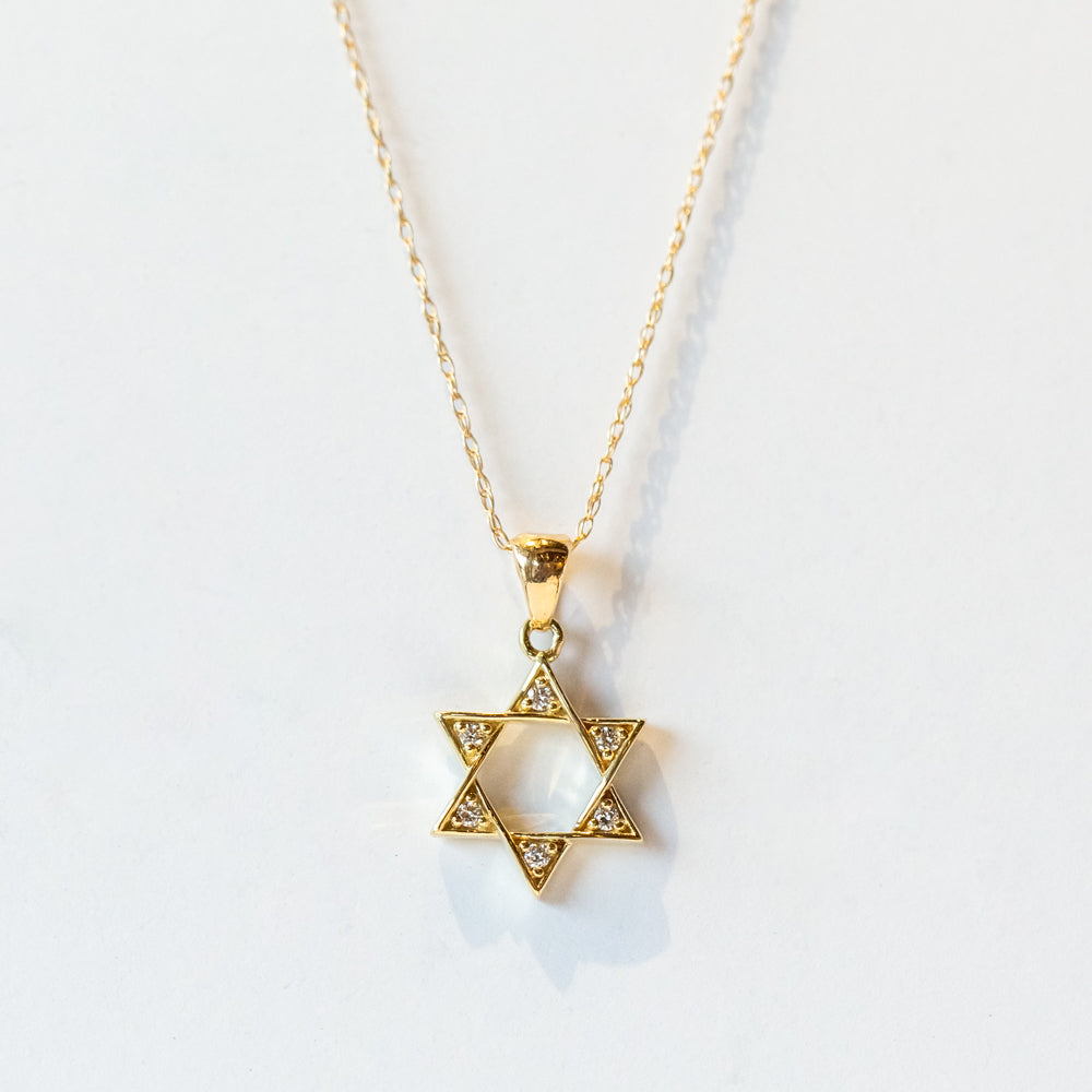 Diamond Star of David Talisman Charm