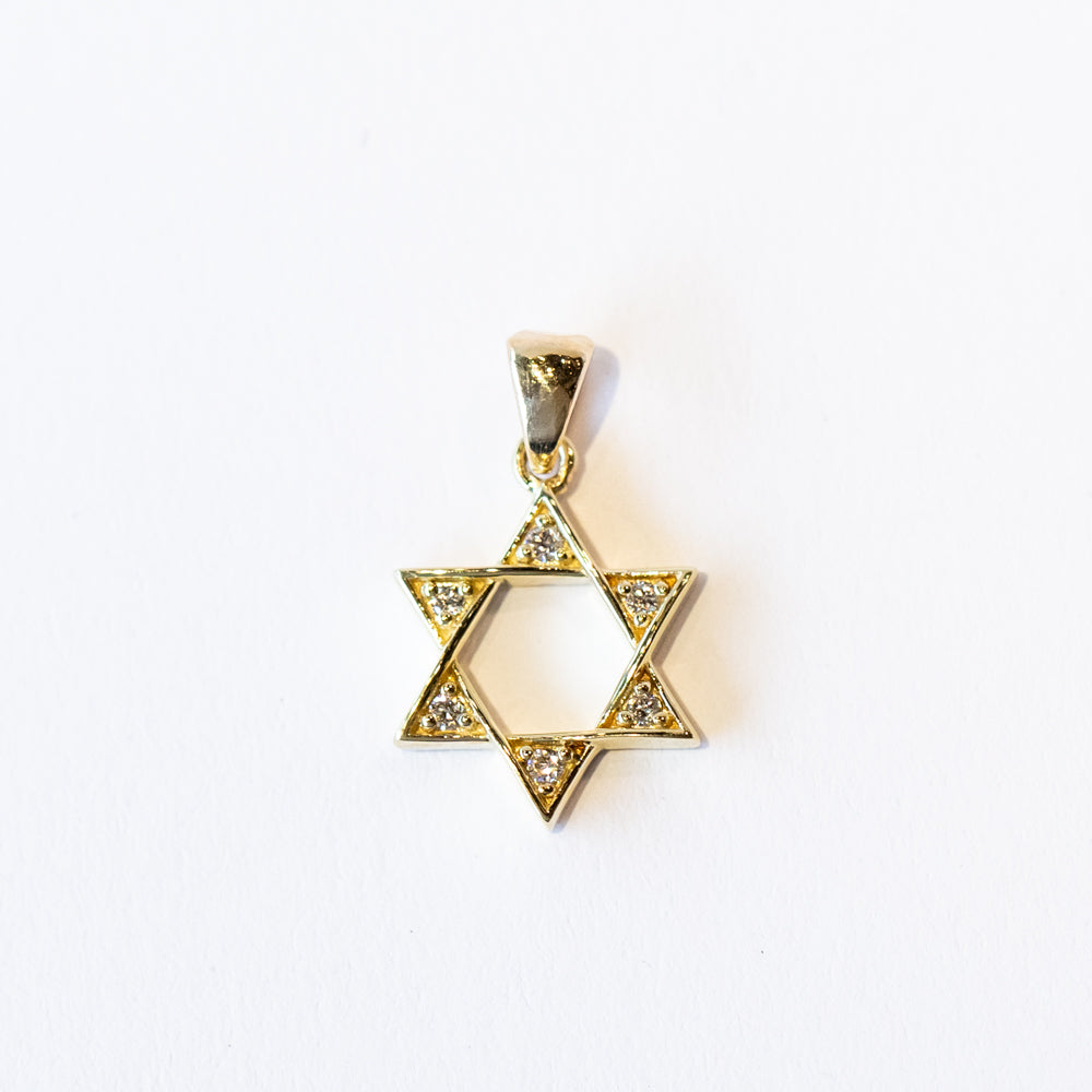 Diamond Star of David Talisman Charm